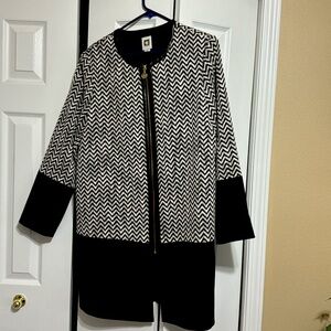 And Klein size XL black and cream zip up jacket